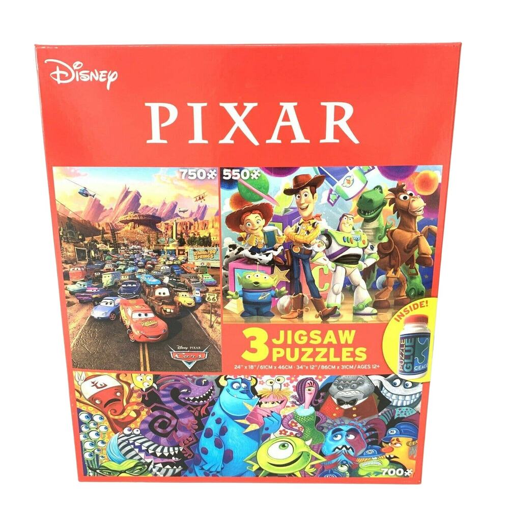 NEW Disney Pixar Cars Toy Story Monsters Jigsaw Puzzle 3 in 1 Pack GREAT TO GIFT